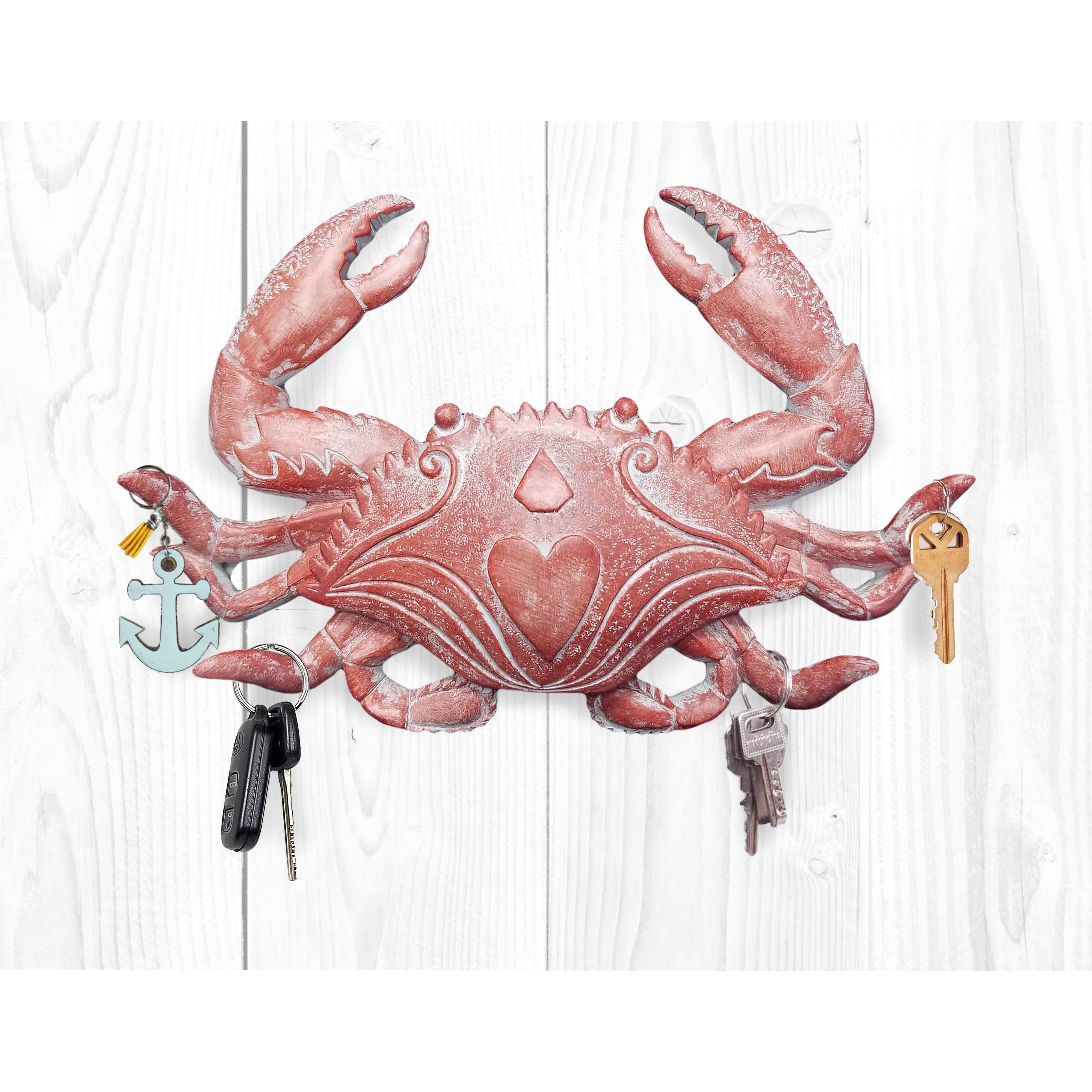 World of Wonders  Crab Grab - Elegant Red Crab Key & Jewelry Hook