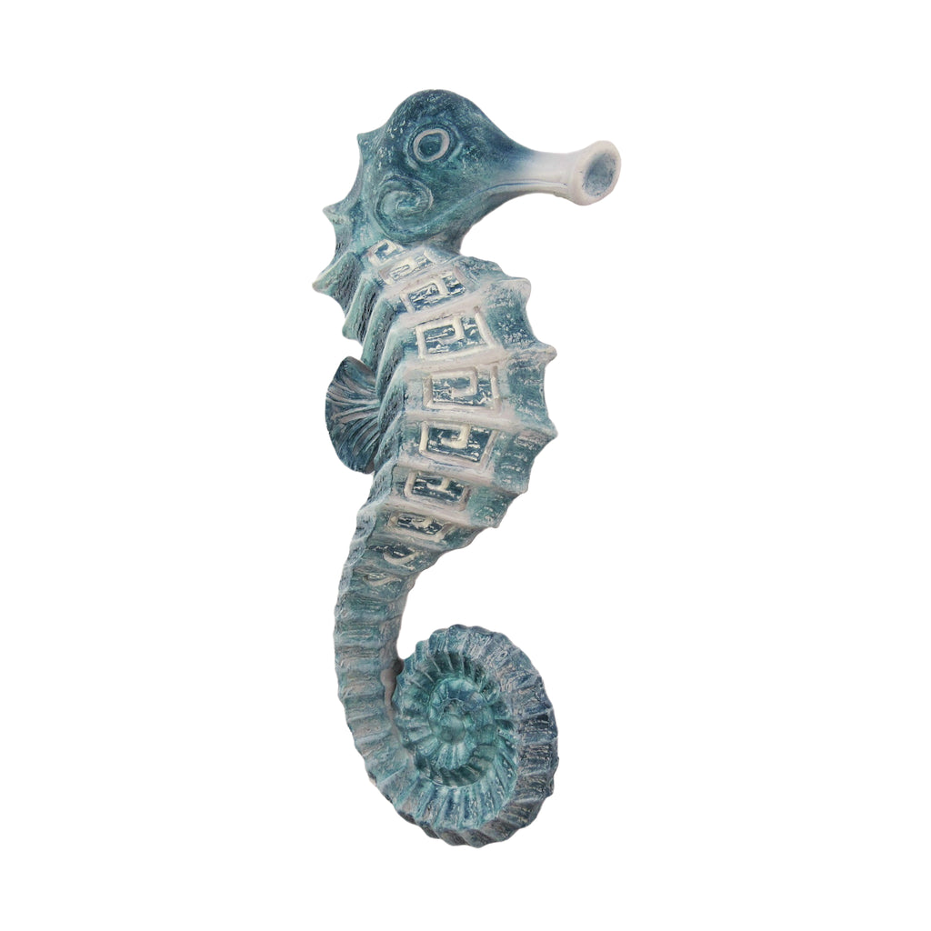 BLUE  Elegant Right Facing Seahorse Wall Sculpture