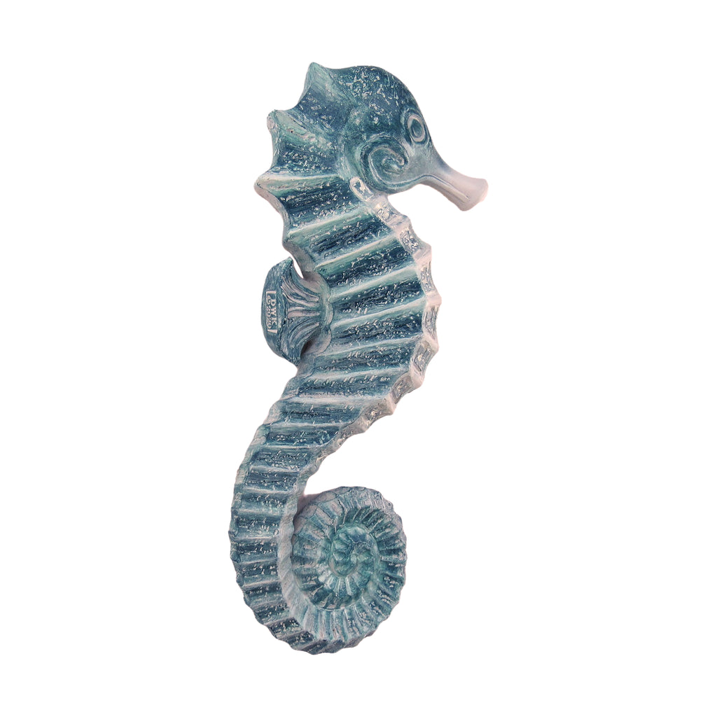 BLUE  Elegant Right Facing Seahorse Wall Sculpture